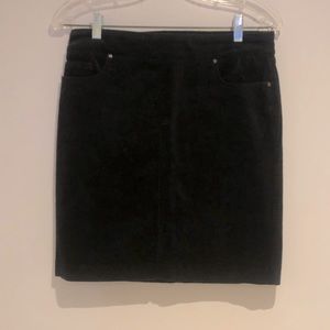Black Corduroy Mini Skirt